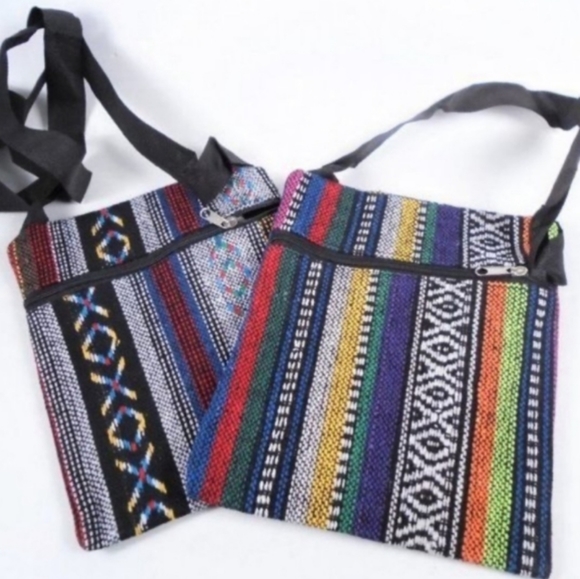 MENS Crossbody Bag Adjustable Strap 6"X 7.5"Aztec print zip close Messenger U… - Picture 4 of 5